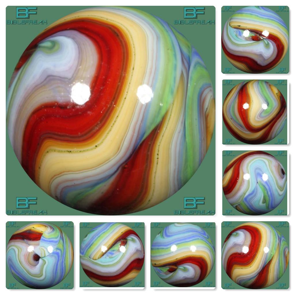 Six Pack Jabo Classic Marbles Hand Picked Collector Marbles  L1957 FREE SHIPPING 