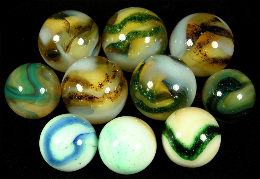 50 Premium Mix Jabo Swirl Marbles Some with aventurine Special KEEPERS 
